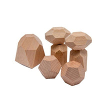 Load image into Gallery viewer, 7 piece set of natural wooden stacking stones, a creative educational Montessori toy
