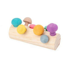 Load image into Gallery viewer, Wooden Montessori mushroom sorting game for toddlers and preschoolers
