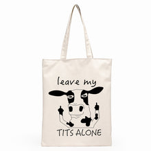 Load image into Gallery viewer, Vegan themed linen tote bag | 12 different designs
