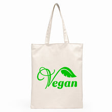 Load image into Gallery viewer, Vegan themed linen tote bag | 12 different designs
