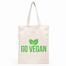 Load image into Gallery viewer, Vegan themed linen tote bag | 12 different designs
