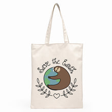 Load image into Gallery viewer, Vegan themed linen tote bag | 12 different designs
