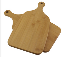 Load image into Gallery viewer, Two classic and simply shaped bamboo chopping board for your kitchen and for serving
