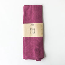 Load image into Gallery viewer, Sustainable burgundy linen napkins in different colours
