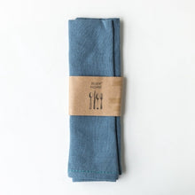 Load image into Gallery viewer, Sustainable blue linen napkins in different colours
