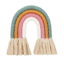 Load image into Gallery viewer, Mini rainbow macrame wall decoration with four individual colours
