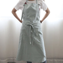 Load image into Gallery viewer, Duck blue sustainable linen and cotton apron
