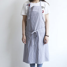 Load image into Gallery viewer, Baby blue sustainable linen and cotton apron
