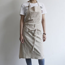 Load image into Gallery viewer, Beige sustainable linen and cotton apron
