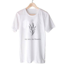 Load image into Gallery viewer, White flower child themed cotton t-shirt | 10 different designs
