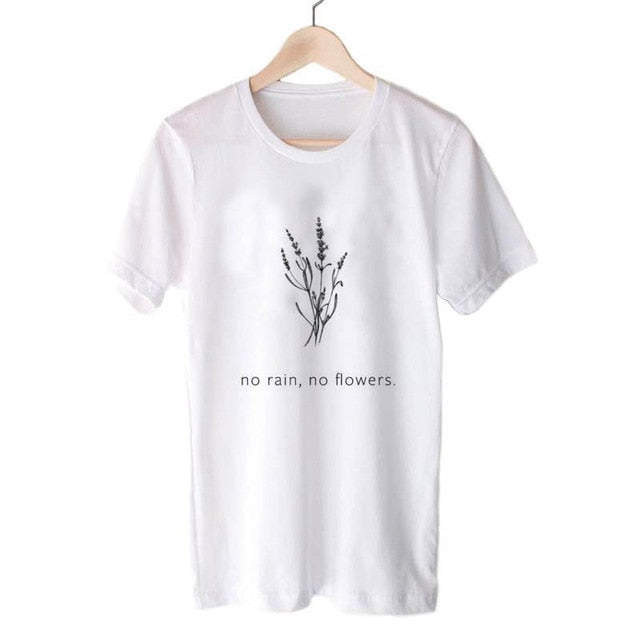 White flower child themed cotton t-shirt | 10 different designs