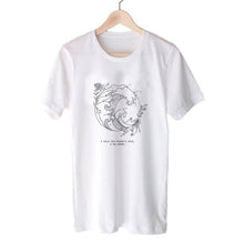 Load image into Gallery viewer, White flower child themed cotton t-shirt | 10 different designs
