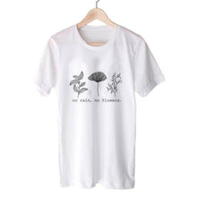 Load image into Gallery viewer, White flower child themed cotton t-shirt | 10 different designs
