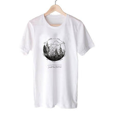 Load image into Gallery viewer, White flower child themed cotton t-shirt | 10 different designs
