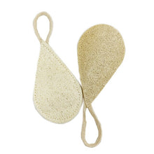 Load image into Gallery viewer, Set of two natural loofah pear shaped sponges
