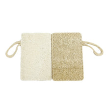 Load image into Gallery viewer, Set of two natural loofah rectangular or square sponges
