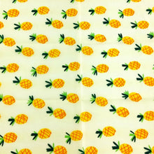 Load image into Gallery viewer, Reusable beeswax food wrap with a pineapple theme
