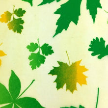 Load image into Gallery viewer, Reusable beeswax food wrap with a leave theme
