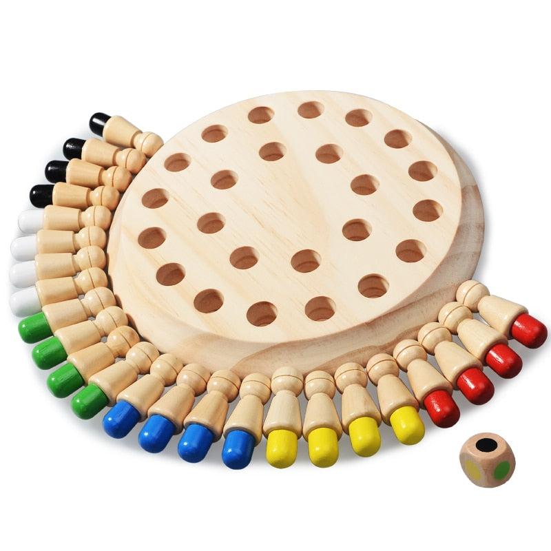 Wooden Montessori memory game for toddlers and preschoolers