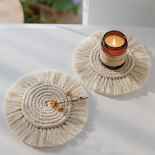 Load image into Gallery viewer, Natural handmade cotton macrame cord drink coaster and placemat
