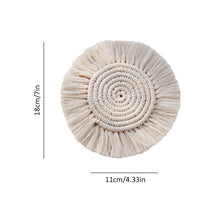 Load image into Gallery viewer, Natural handmade cotton macrame cord drink coaster and placemat
