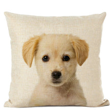 Load image into Gallery viewer, Linen cushion case with cute baby animal dog face
