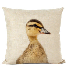 Load image into Gallery viewer, Linen cushion case with cute baby animal duck face
