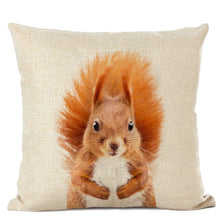 Load image into Gallery viewer, Linen cushion case with cute baby animal squirrel face
