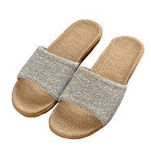 Load image into Gallery viewer, Sustainable grey flax sandals in different sizes and gift
